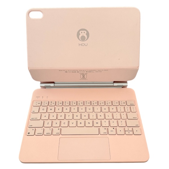 HOU Magnetic Keyboard Case iPad 10 11 Pink Bluetooth Tilt Backlit Glass Touchpad - Picture 2 of 11